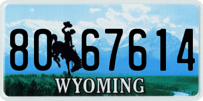 WY license plate 8067614
