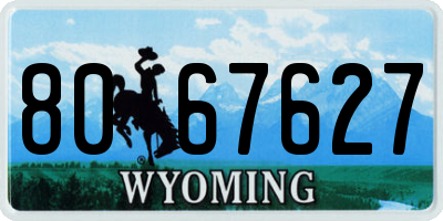 WY license plate 8067627