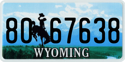 WY license plate 8067638