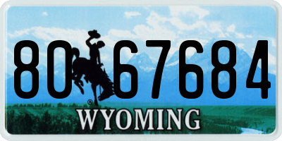 WY license plate 8067684