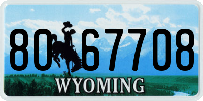 WY license plate 8067708