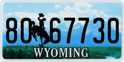 WY license plate 8067730