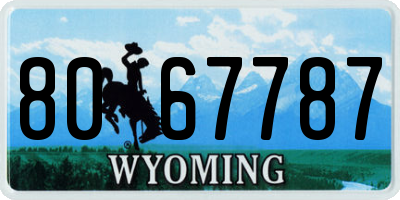 WY license plate 8067787