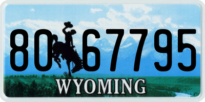 WY license plate 8067795