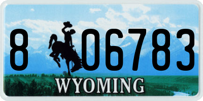 WY license plate 806783