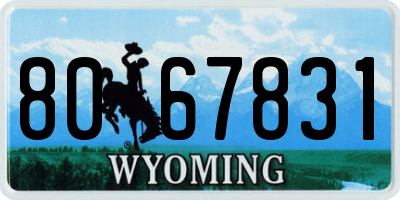 WY license plate 8067831