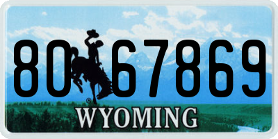 WY license plate 8067869
