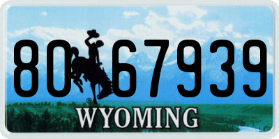 WY license plate 8067939