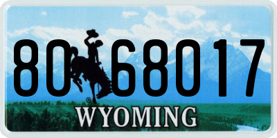 WY license plate 8068017