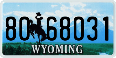 WY license plate 8068031