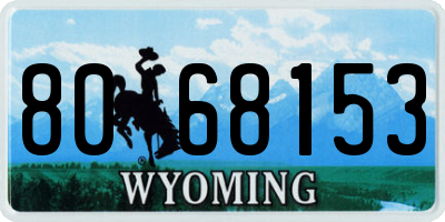 WY license plate 8068153
