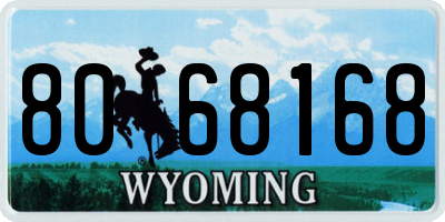 WY license plate 8068168