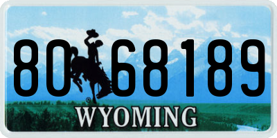 WY license plate 8068189