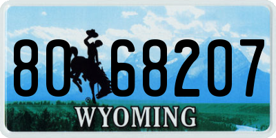 WY license plate 8068207