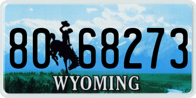 WY license plate 8068273