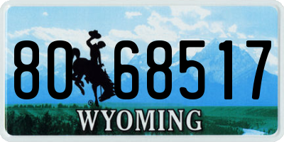 WY license plate 8068517