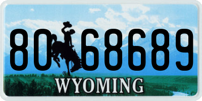 WY license plate 8068689