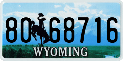 WY license plate 8068716