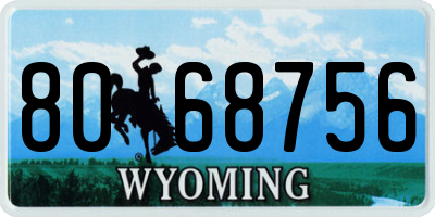 WY license plate 8068756