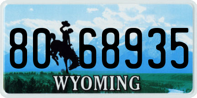 WY license plate 8068935