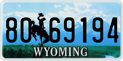 WY license plate 8069194