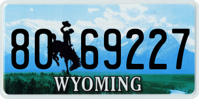 WY license plate 8069227