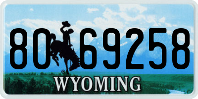 WY license plate 8069258