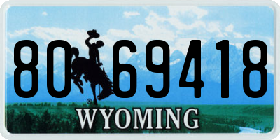 WY license plate 8069418