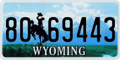 WY license plate 8069443