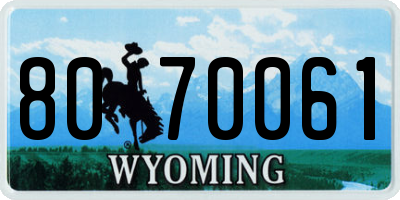 WY license plate 8070061