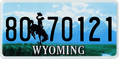 WY license plate 8070121