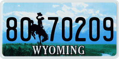 WY license plate 8070209
