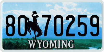 WY license plate 8070259