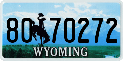 WY license plate 8070272