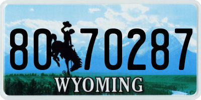 WY license plate 8070287