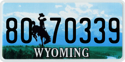 WY license plate 8070339