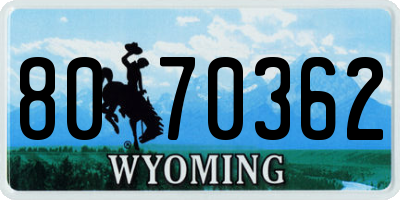 WY license plate 8070362