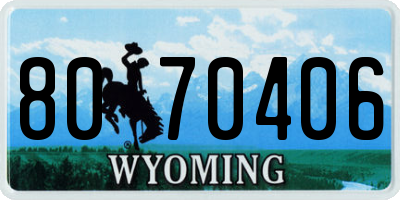 WY license plate 8070406