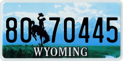 WY license plate 8070445