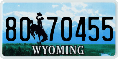 WY license plate 8070455