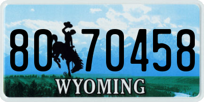 WY license plate 8070458