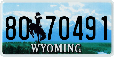 WY license plate 8070491