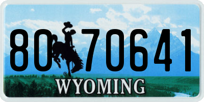 WY license plate 8070641