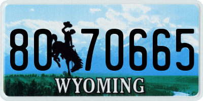 WY license plate 8070665