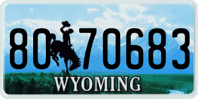 WY license plate 8070683