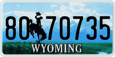 WY license plate 8070735