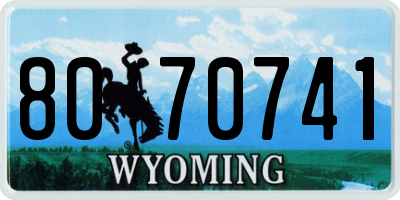WY license plate 8070741