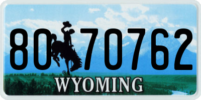 WY license plate 8070762