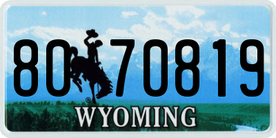 WY license plate 8070819