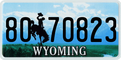 WY license plate 8070823